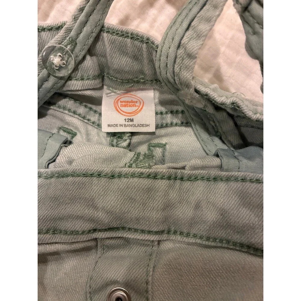 Wonder Nation 12M Jean Overall Shorts Romper Toddler Girl Spring Summer